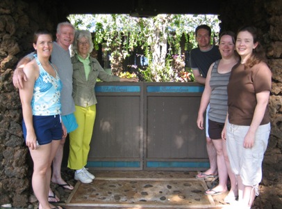 Family by the front gate